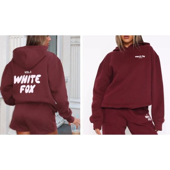 White Fox Offstage Hoodie Pullover Sweater Top Women Size Large NWT Oversize - Picture 1 of 13